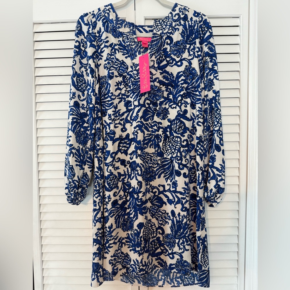 Lilly Pulitzer OLIVINE DRESS, print: DEEPER COCONUT RIDE WITH ME; size 4 NWT - Picture 7 of 10